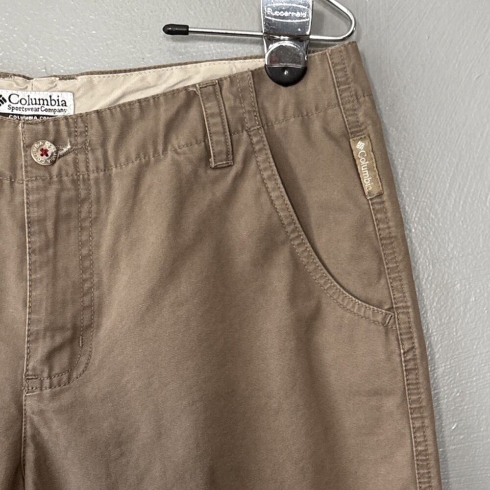 Columbia Canvas Shorts Womens Size 10 Khaki Brown Hiking Gorpcore Granola Girl - Picture 3 of 9